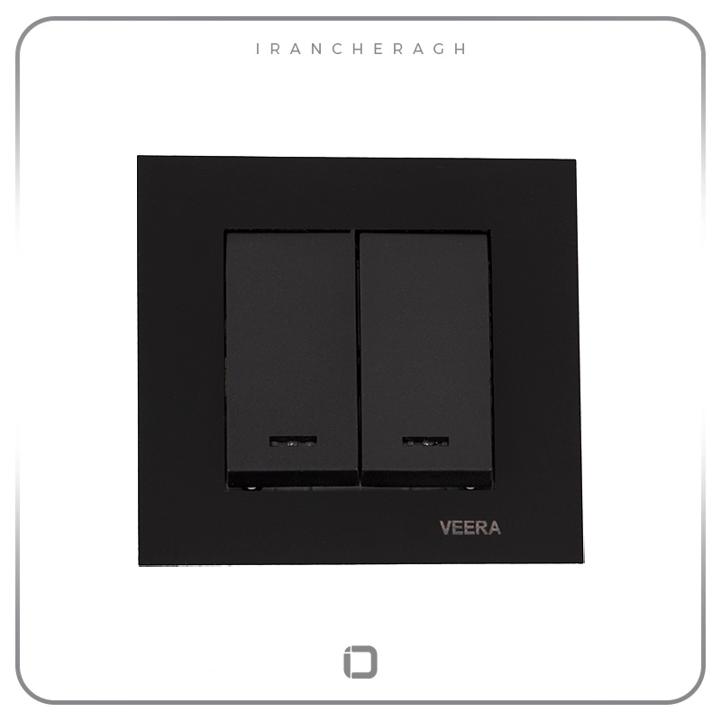 قیمت کلید و پریز کریستال مشکی دو پل برند ویرا