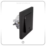 کلید و پریز مشکی ساده برند ویرا - شاسی